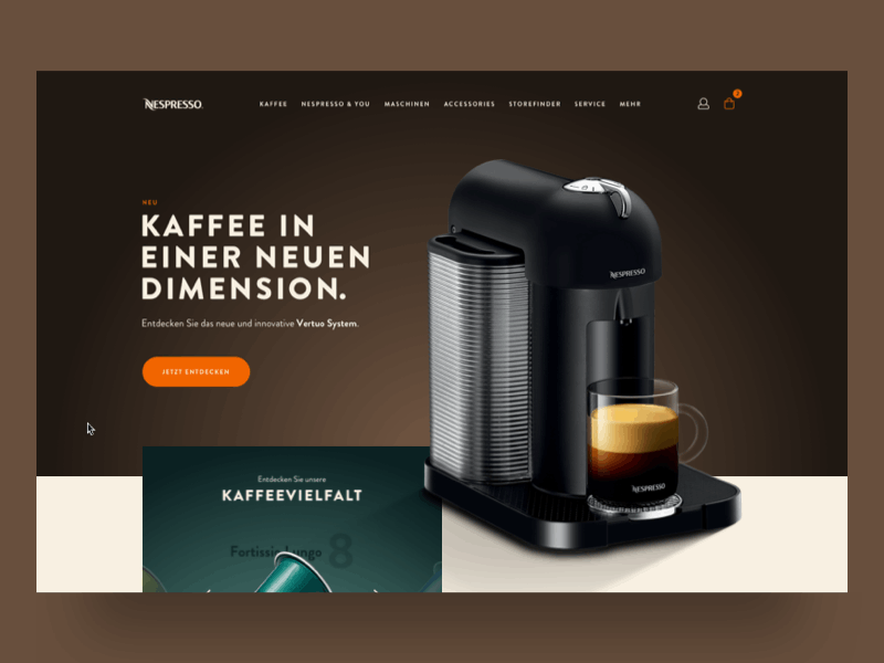 Nespresso Redesign coffee landingpage nespresso redesign ui ux website