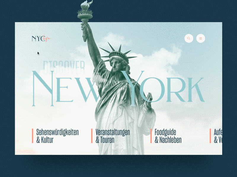 Discover New York animation big apple discover guide landingpage new york new york city nyc ui ux website