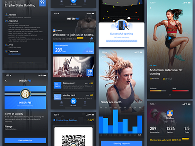 Fit app black design fit icon illustration intrest mobile sketch ui ux video