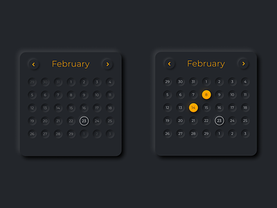 Neumorphic Calendar picker design icon ui