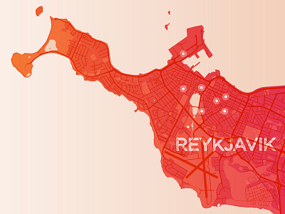 Reykjavik iceland map reykjavik vector