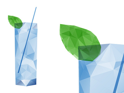 Poly illustration mojito poly polygon vector