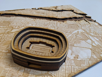 NY Jets Metlife Stadium Map 3d laser cutting physical wood