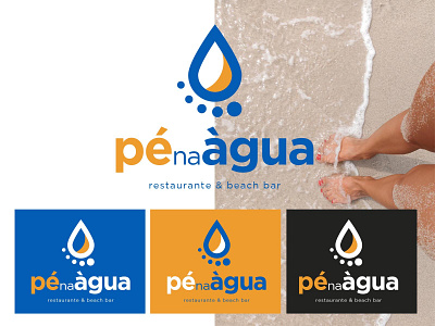 "Pé na Água" Restaurant design logo vector