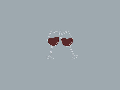 Cheers! flat illustration illustrator red wine simple vector illustration wine wine glass
