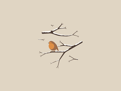 Little robin animal bird bird illustration branch flat illustration illustration art illustrator natural nature nature illustration robin snow vector vector illustration winter