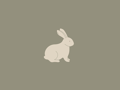 Rabbit animal flat green illustration illustrator one a day rabbit simple simple illustration vector vector illustration