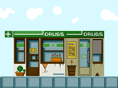 Homie The Game - Pharmacy aseprite digital drawing digitalart illustration indiedev indiegames pixelart pixelartwork