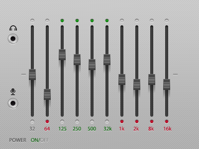 Slider Advanced audio grey headphones microphone slider turn on