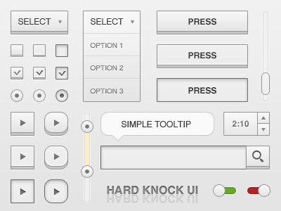Hardknock Ui Kit adjust button checkbox radiobutton search field slider tick