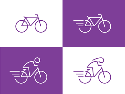 Bike Icon bicycle bike biker design process dynamic feedback icon icons outline purple