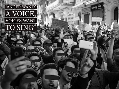 "Anger wants a voice, voices want to sing" graphic design journalism photography