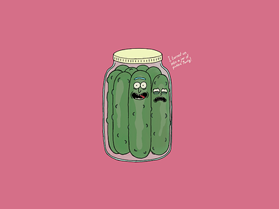 Pickled Rick and Morty pickle pickle rick rick and morty illustration