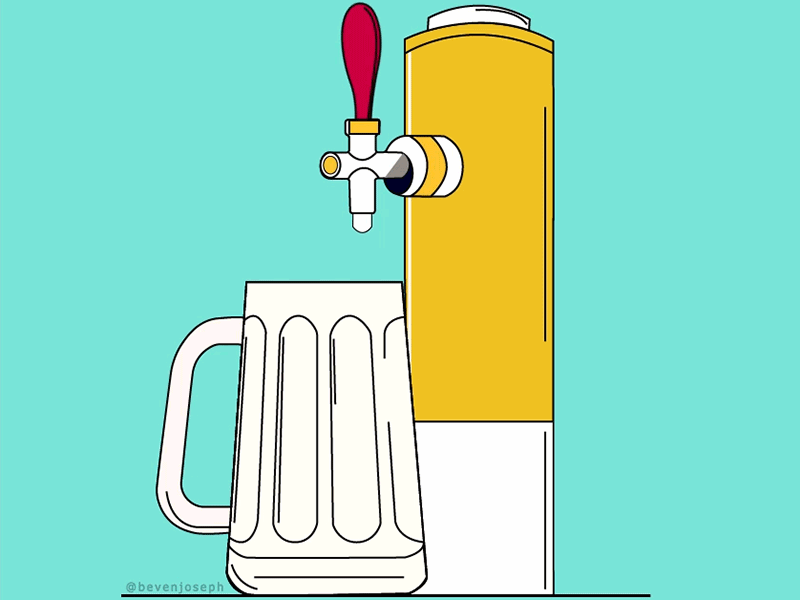 Beer Filling Jug 2danimation 3d animation aftereffects animation design flat icon illustration illustrator minimal motion design motiongraphics vector website