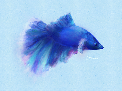 Blue artwork blue drawing fish ipad ipad pro procreate sea swim swimming tail water