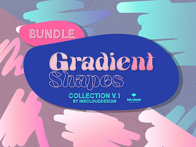 Bundle Gradient & Holographic Shapes v.1 - Clip Art Design