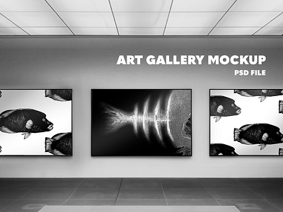 Download 3 Horizontal Artwork Poster Art Gallery Psd Mockup Template By Inkclouddesign On Dribbble