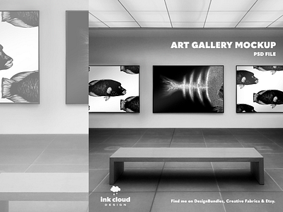 Download 3 Horizontal Artwork Poster Art Gallery Psd Mockup Template By Inkclouddesign On Dribbble