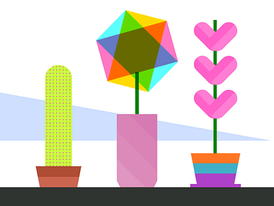 Animated CSS Pastel Plants