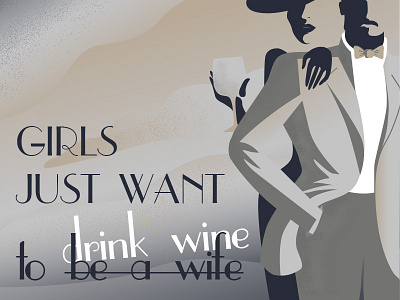 Girls want illustrator style wine вектор дизайн иллюстрация