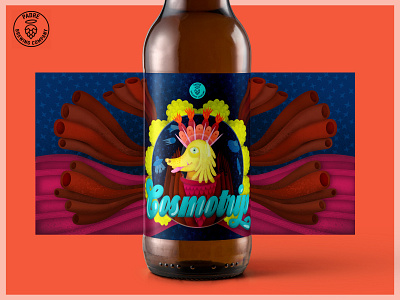 packaging / beer label beer bottle branding brewery craft design hand drawn illustration label laika slovakia space vector