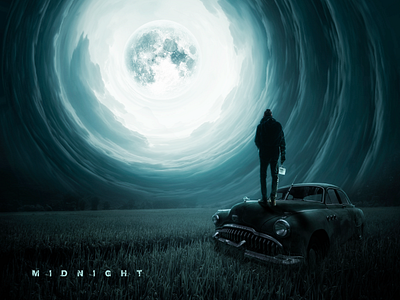 Midnight art collage design photoshop