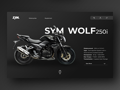 Landing Page - Daily UI #003 003 black daily ui dailyui design desktop design landing design landing page landingpage motorcycle site sym ui webdesign