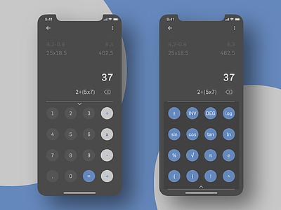 Calculator - Daily UI #004 004 app design application black blue calculator calculator app calculator ui daily ui dailyui dark dark mode design mathematics ui