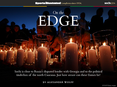 On the Edge - SI Longform editorial georgia longform olympics russia sochi sports sports illustrated typography