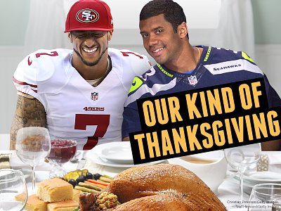 Collin and Russell's Thanksgiving! 49ers dinner editorial football seahawks sports sports illustrated thanksgiving typography