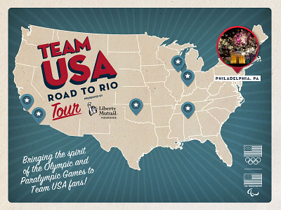 TEAM USA: Road to Rio, front of map america olympics social sports team usa