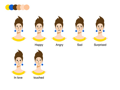 Character emotions for Pixel school