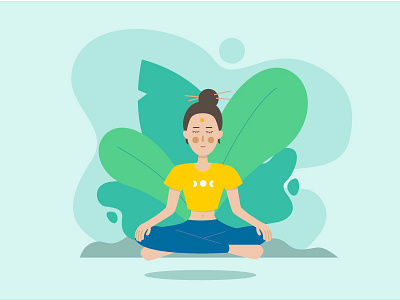 Meditating girl illustration for Pixel school