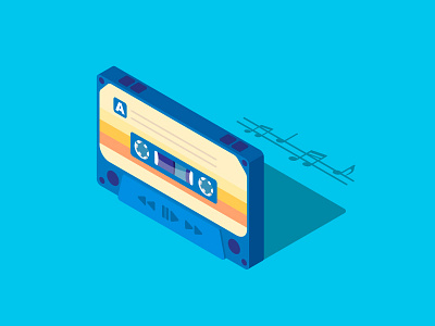 Awesome mix for Pixel school affinitydesigner awesome mix blue cassette cassette tape colorful illustration illustrator isometric music song