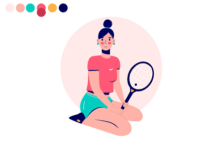 Tennis player affinity affinity designer character colorful girl illustration juicy racket sports tennis tennis player woman women in tennis young woman