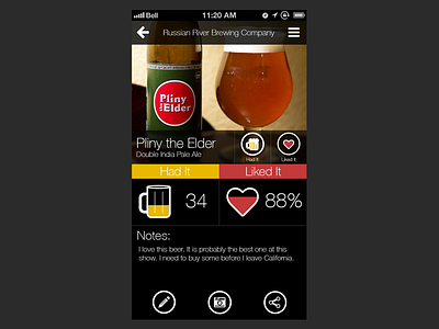 Beer Page app design iphone