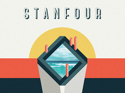 STANFOUR COVER album artist band chimneys cover graphic design illustration music nightfall rooftop sea stanfour