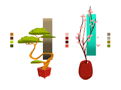 Concept Art asian blossom bonsai cherry digital leaf photoshop plants red tree