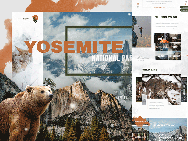 Yosemite National Park Website web design yosemite