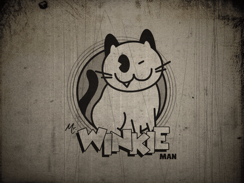 Mr. Winkie Man animation cartoon cat illustration old school disney cartoon