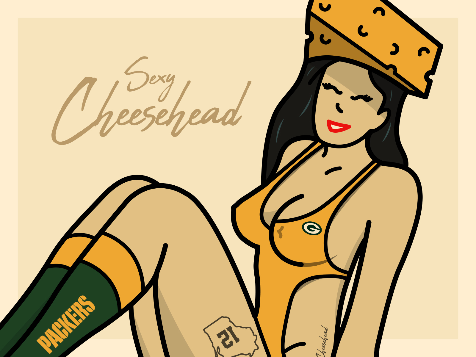 Sexy Cheesehead Pin up by Westley Ferguson on Dribbble