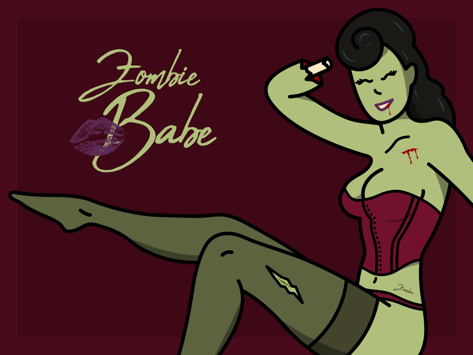 Zombie Babe Pin Up By Westley Ferguson On Dribbble