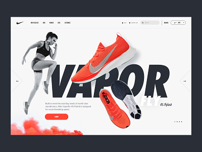 Nike Hero - Vaporfly Marathon Shoes sport web design