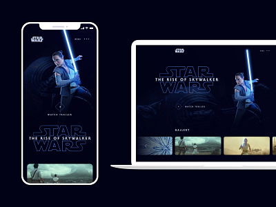 Star Wars: The Rise of Skywalker - Trailer Landing Page mobile design star wars web design