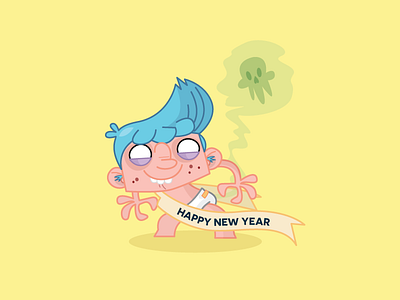 Strange Kid - Baby New Year character design illustration