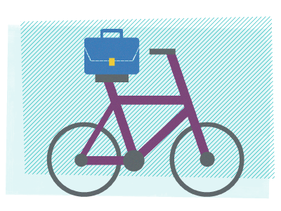 Bike to Work illustration textures vector