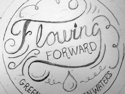 Flowing Forward graphic design hand drawn lettering typography