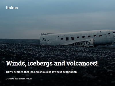 Personal blog featured post blog featured iceland linkus post typography