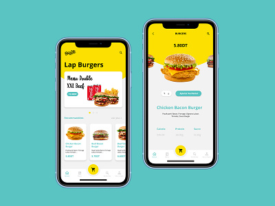 Baguette - App UI burger design fastfood interface invision mobile mobile app mobile design mobile ui ui uidesign user experience userinterface ux uxui