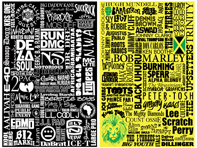 Hip Hop & Roots Reggae Typography